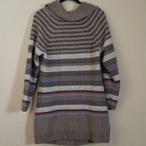 Vintage Old Navy Button Front Long Line Cardigan Lambswool XL Stripe Collar Y2K - Picture 6 of 10